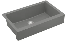 Karran 34" Quartz Composite Retrofit Farmhouse Sink, Grey, QAR-740-GR