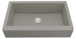 Karran 34" Quartz Composite Retrofit Farmhouse Sink, Concrete, QAR-740-CN-PK1