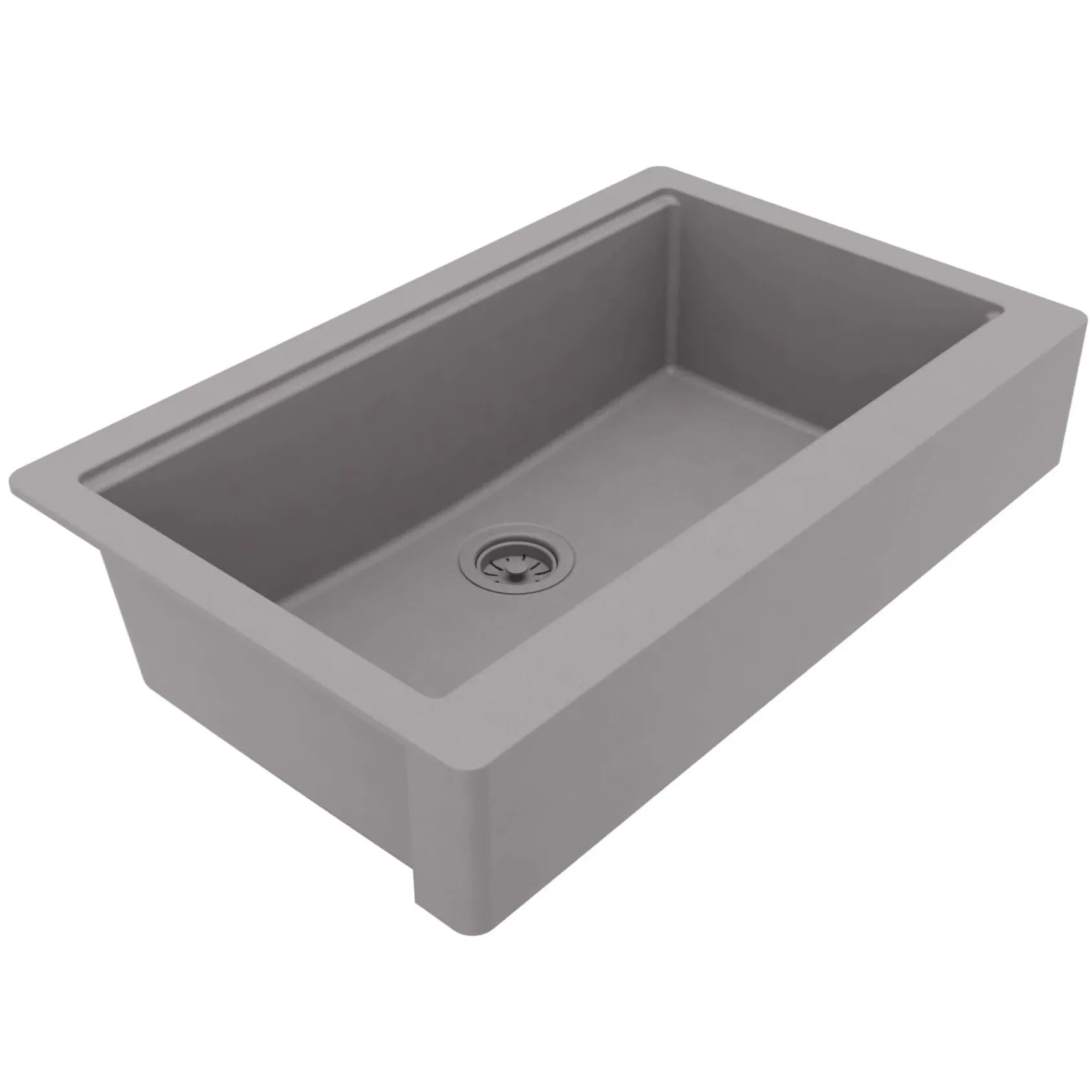 Karran 34" Quartz Composite Retrofit Workstation Farmhouse Sink, Grey, QARWS-740-GR-PK2