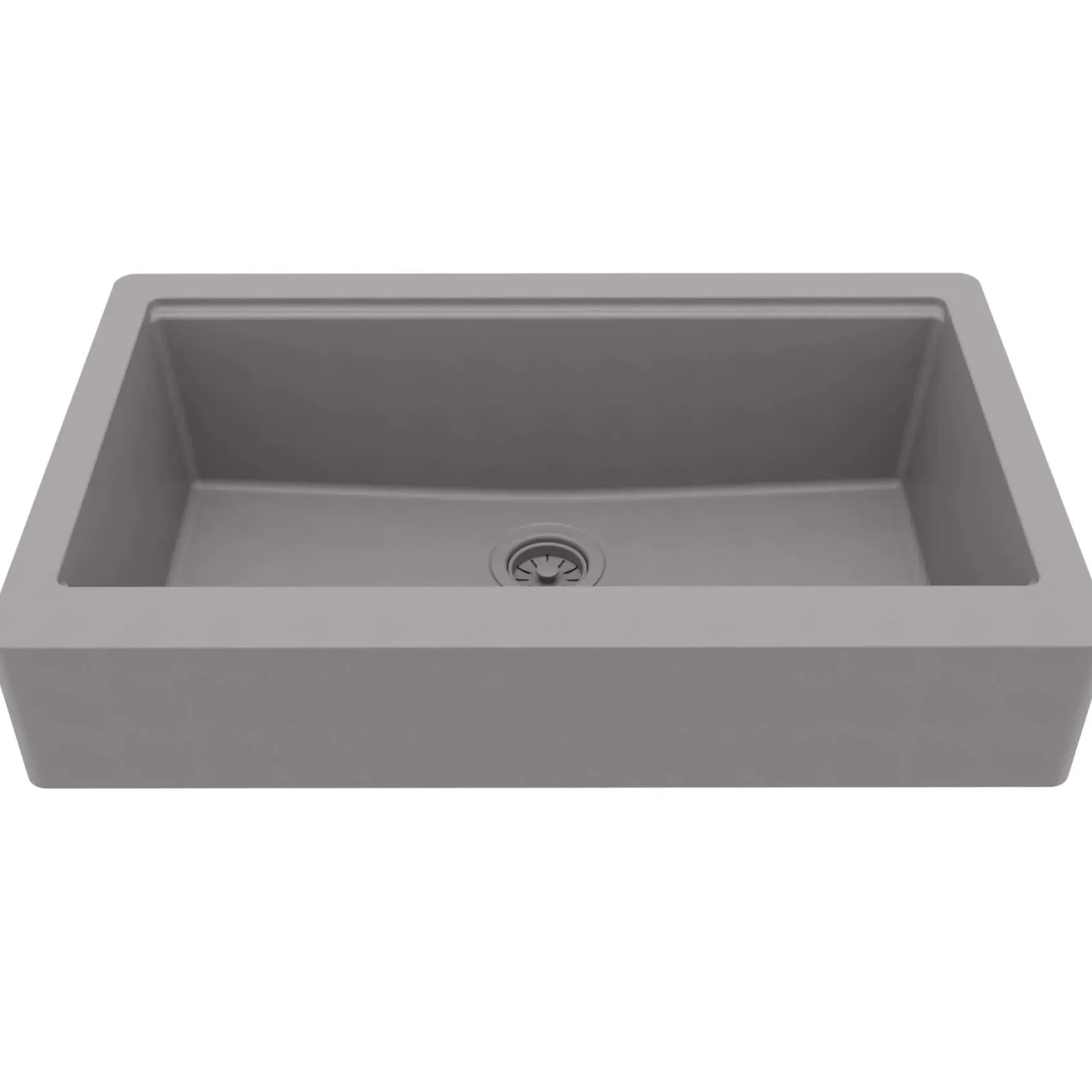 Karran 34" Quartz Composite Retrofit Workstation Farmhouse Sink, Grey, QARWS-740-GR-PK2