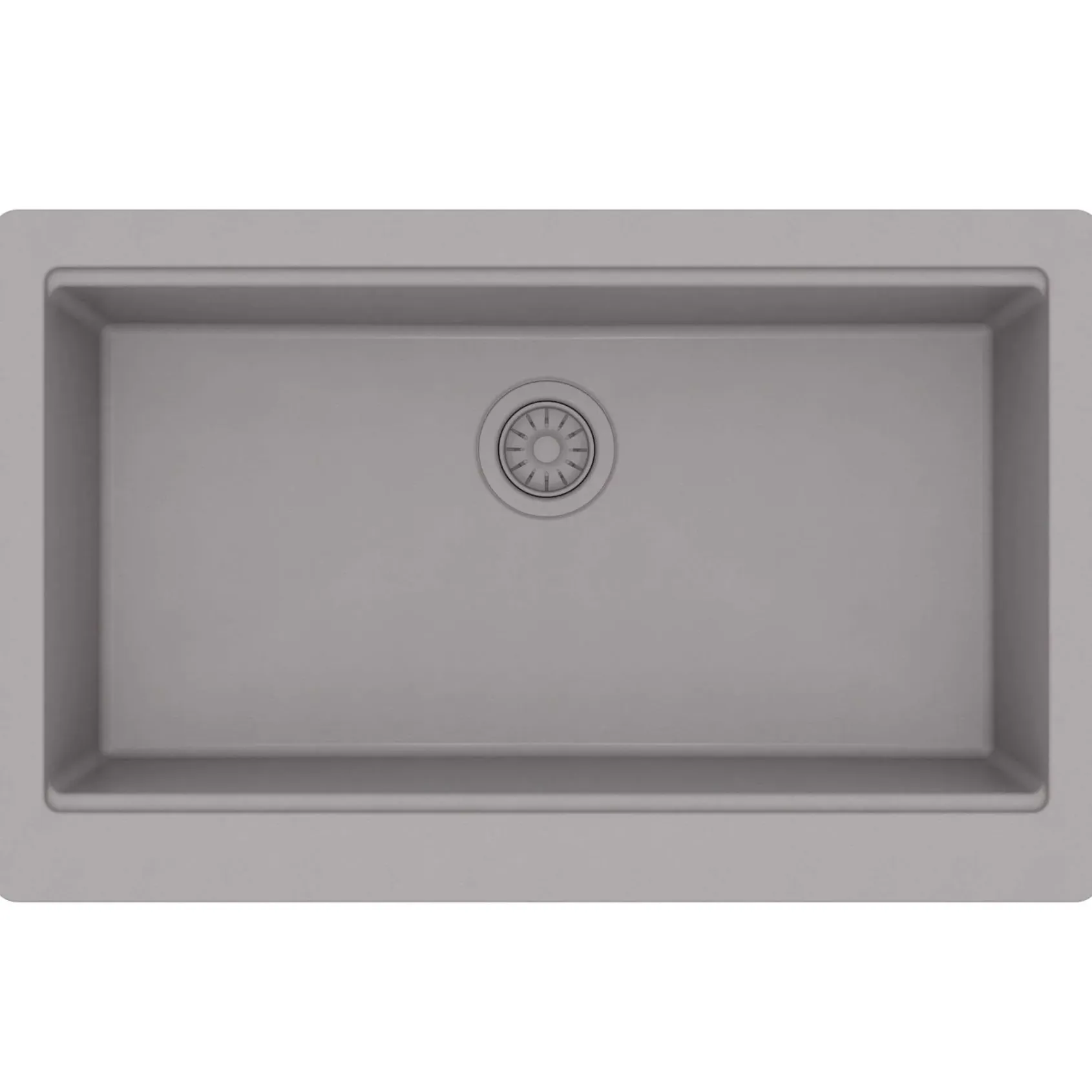 Karran 34" Quartz Composite Retrofit Workstation Farmhouse Sink, Grey, QARWS-740-GR-PK2