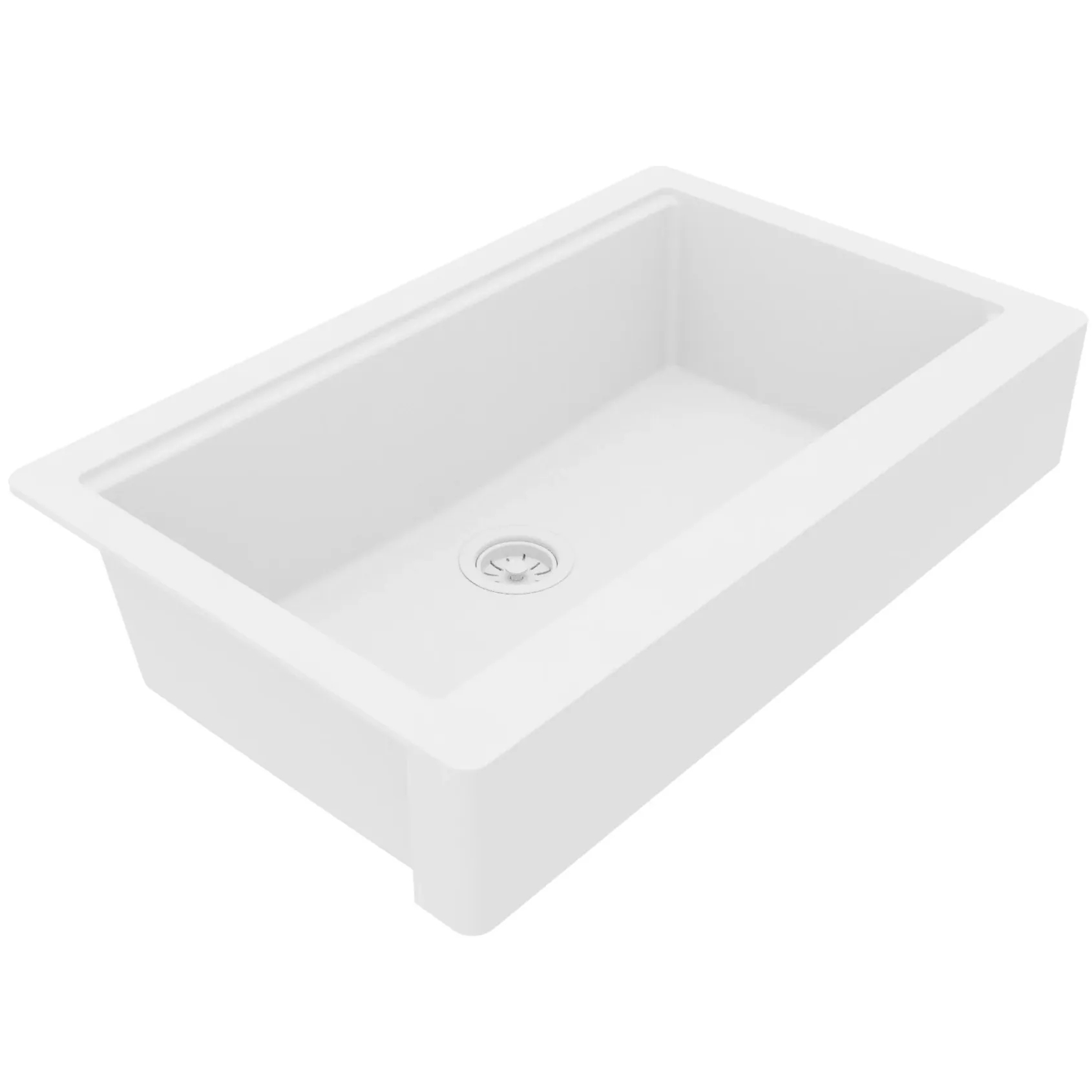 Karran 34" Quartz Composite Retrofit Workstation Farmhouse Sink, White, QARWS-740-WH-PK2