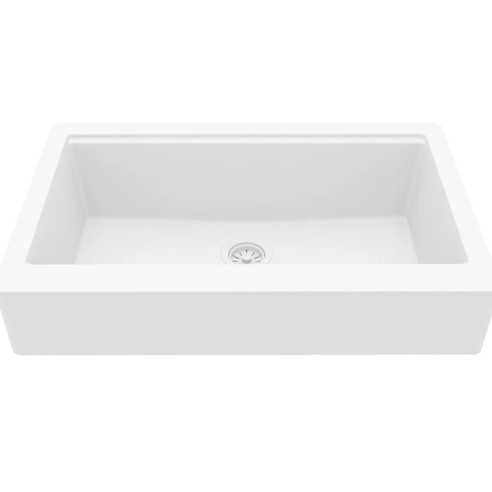 Karran 34" Quartz Composite Retrofit Workstation Farmhouse Sink, White, QARWS-740-WH-PK2