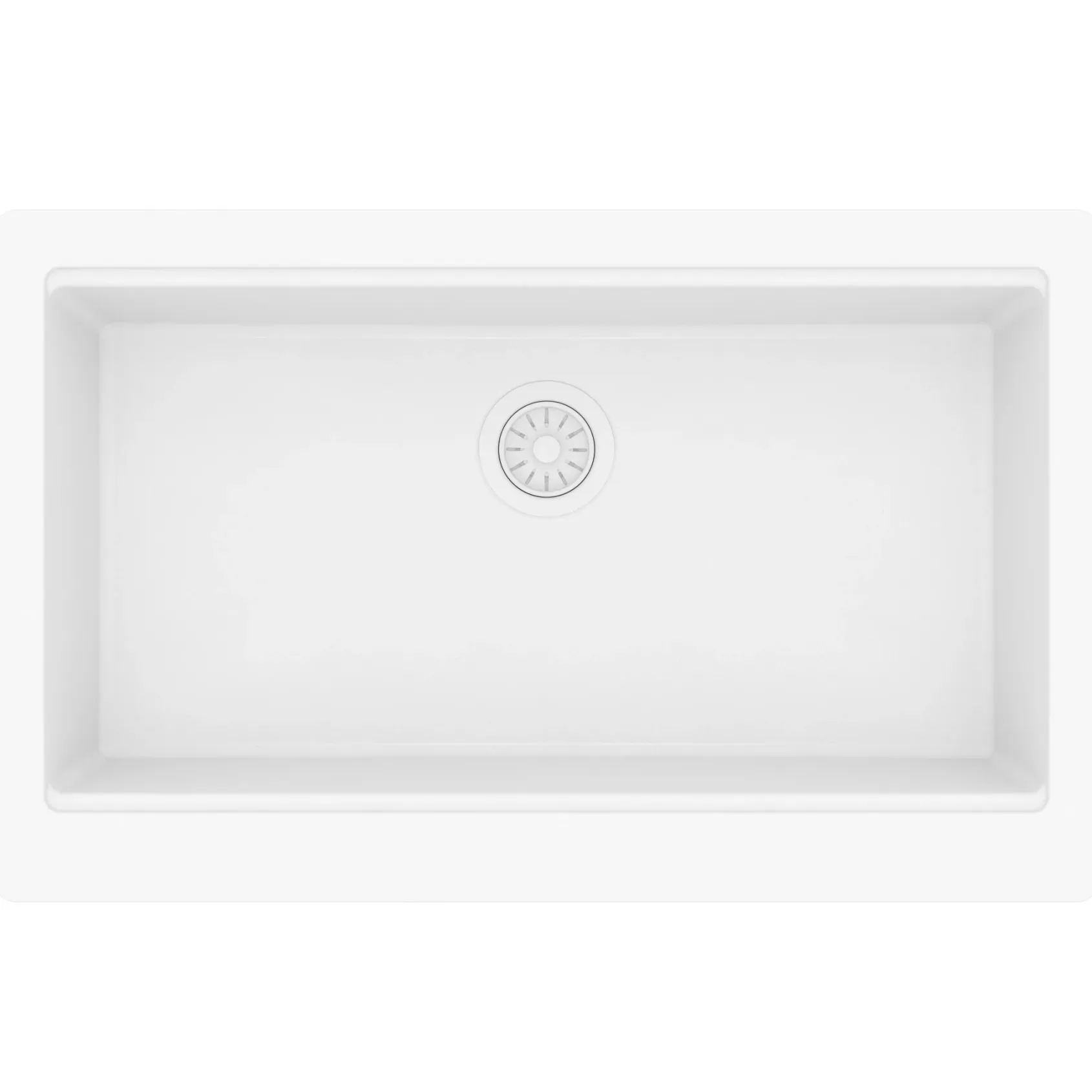 Karran 34" Quartz Composite Retrofit Workstation Farmhouse Sink, White, QARWS-740-WH-PK2