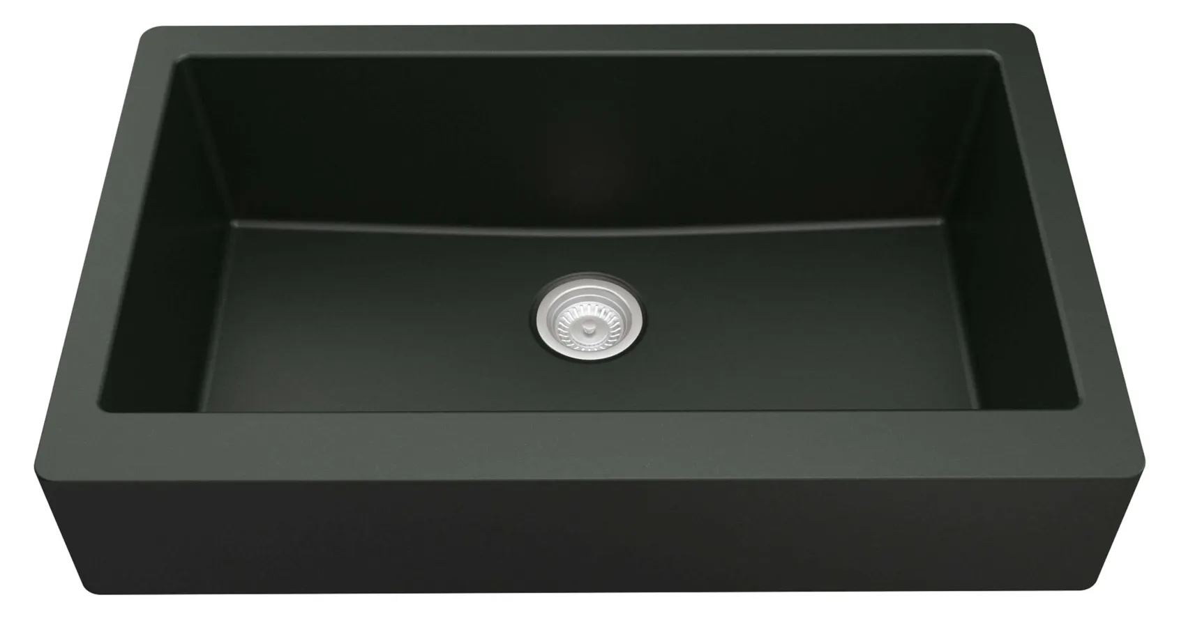 Karran 34" Quartz Composite Retrofit Farmhouse Sink, Black, QAR-740-BL-PK1