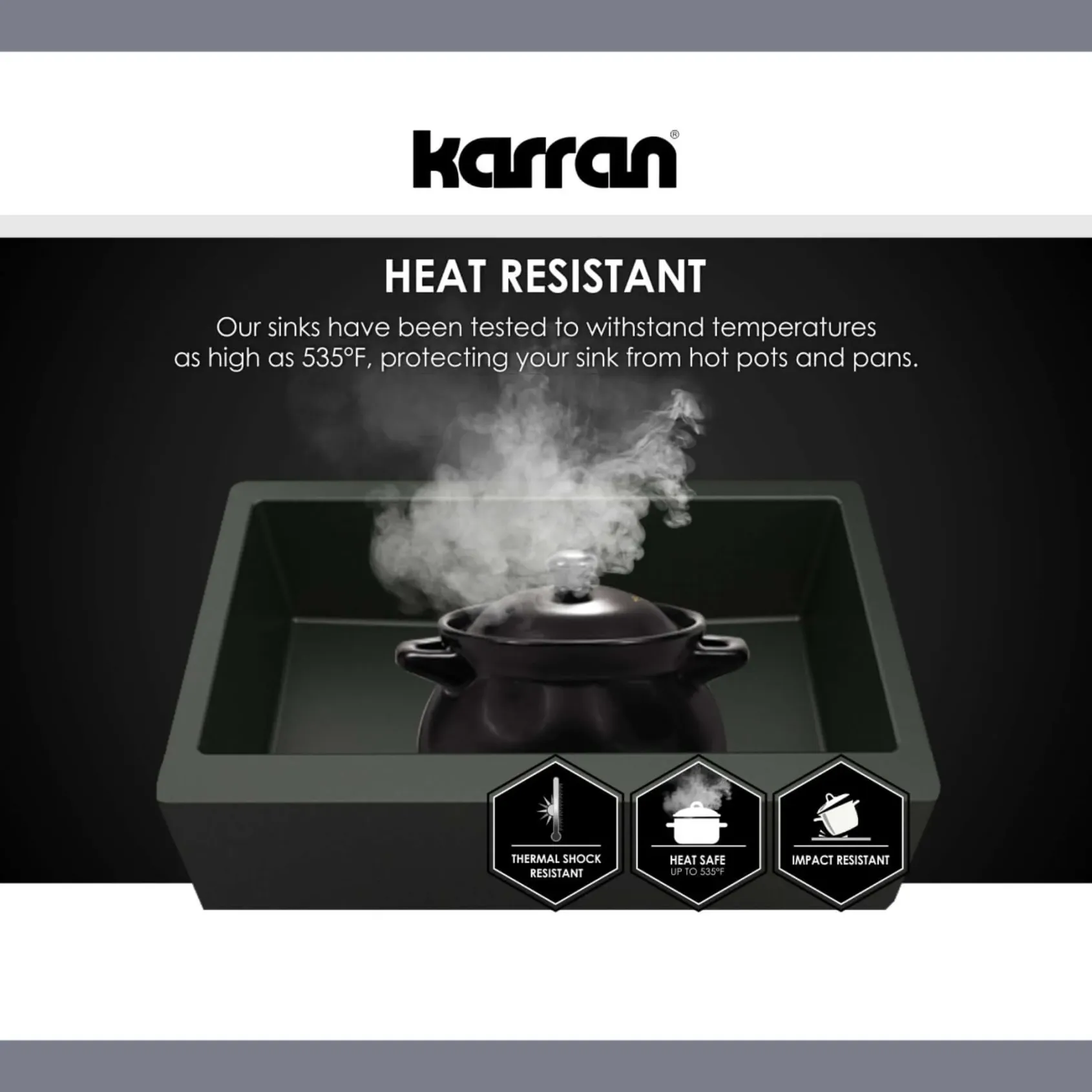 Karran 34" Quartz Composite Retrofit Farmhouse Sink, Black, QAR-740-BL-PK1
