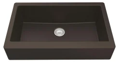 Karran 34" Quartz Composite Retrofit Farmhouse Sink, Brown, QAR-740-BR