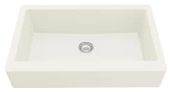 Karran 34" Quartz Composite Retrofit Farmhouse Sink, White, QAR-740-WH-PK1