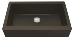Karran 34" Quartz Composite Retrofit Farmhouse Sink, Brown, QAR-740-BR-PK1