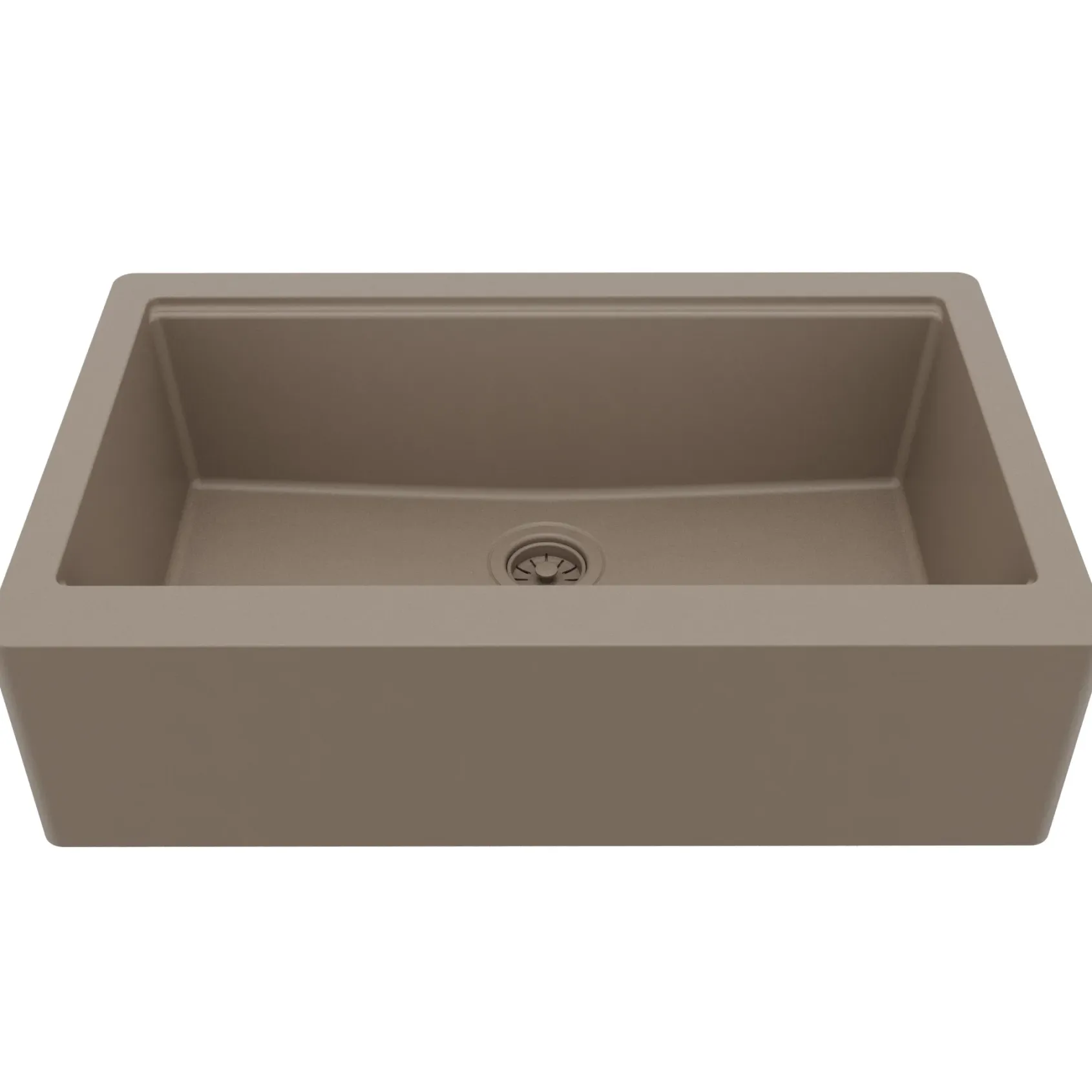 Karran 34" Quartz Composite Workstation Farmhouse Sink, Concrete, QAWS-740-CN-PK2