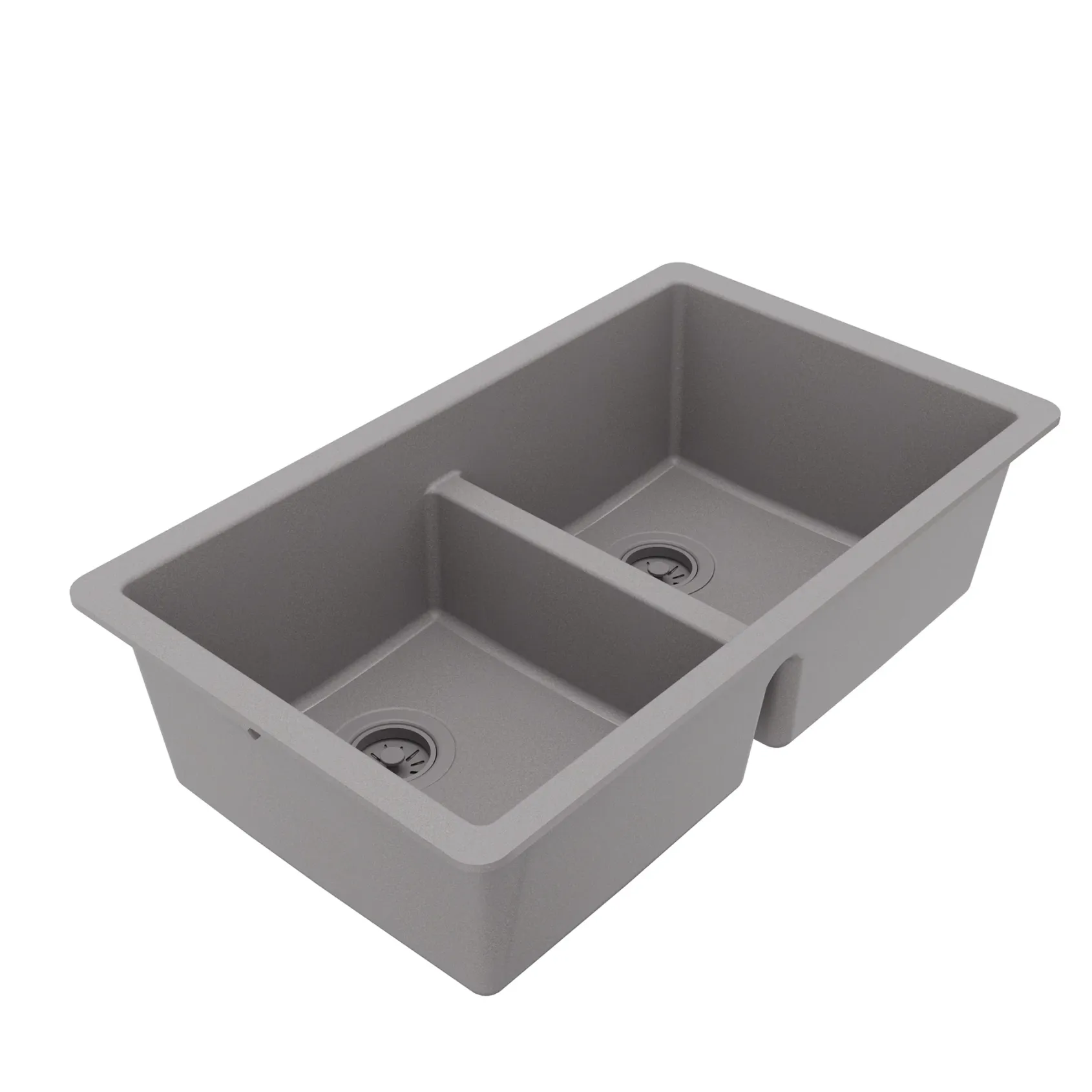 Karran 32" Undermount Quartz Composite Kitchen Sink, 50/50 Double Bowl, Grey, QU-810-GR