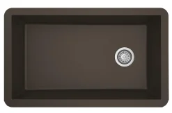 Karran 32" Undermount Quartz Composite Kitchen Sink, Brown, QU-670-BR-PK1