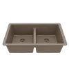 Karran 32" Undermount Quartz Composite Kitchen Sink, 50/50 Double Bowl, Concrete, QU-810-CN