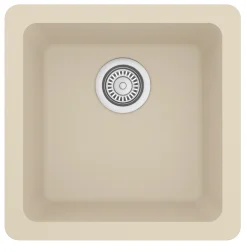Karran 17" Undermount Quartz Composite Kitchen Sink, Bisque, QU-690-BI