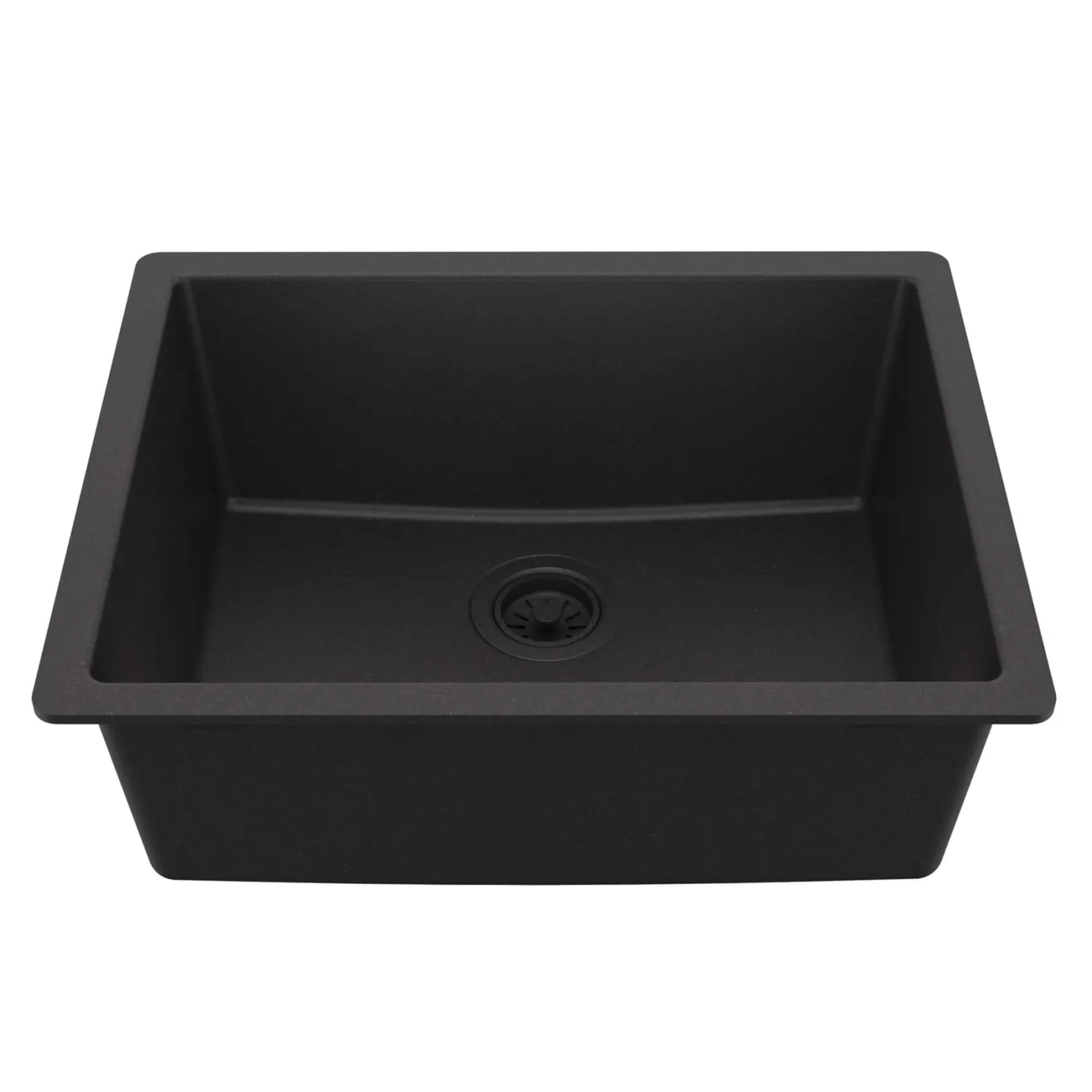 Karran 24" Undermount Quartz Composite Kitchen Sink, Black, QU-820-BL