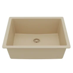 Karran 24" Undermount Quartz Composite Kitchen Sink, Bisque, QU-820-BI