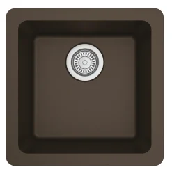 Karran 17" Undermount Quartz Composite Kitchen Sink, Brown, QU-690-BR