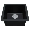 Karran 17" Undermount Quartz Composite Kitchen Sink, Black, QU-690-BL