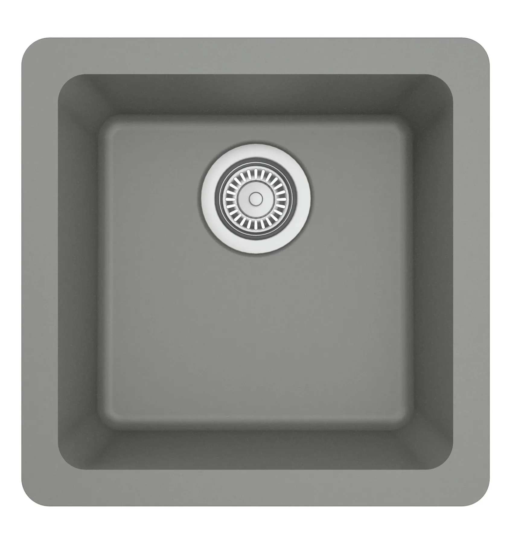 Karran 17" Undermount Quartz Composite Kitchen Sink, Grey, QU-690-GR