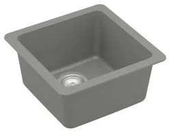 Karran 17" Undermount Quartz Composite Kitchen Sink, Grey, QU-690-GR