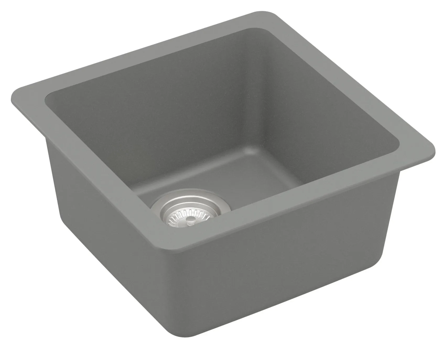 Karran 17" Undermount Quartz Composite Kitchen Sink, Grey, QU-690-GR