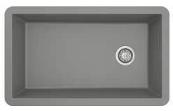 Karran 32" Undermount Quartz Composite Kitchen Sink, Grey, QU-670-GR
