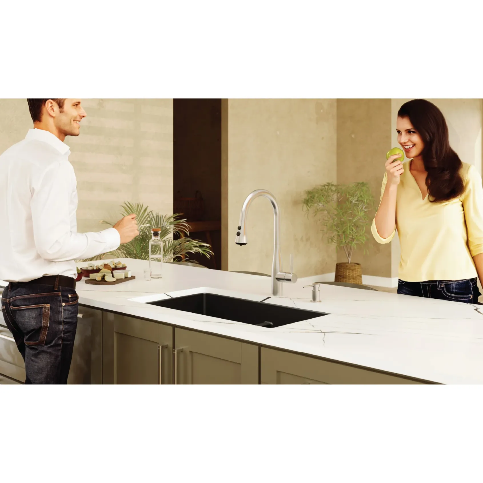 Karran 32" Undermount Quartz Composite Kitchen Sink, 50/50 Double Bowl, Black, QU-810-BL