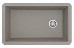 Karran 32" Undermount Quartz Composite Kitchen Sink, Concrete, QU-670-CN-PK1