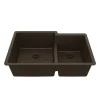 Karran 32" Undermount Quartz Composite Kitchen Sink, 60/40 Double Bowl, Brown, QU-811-BR
