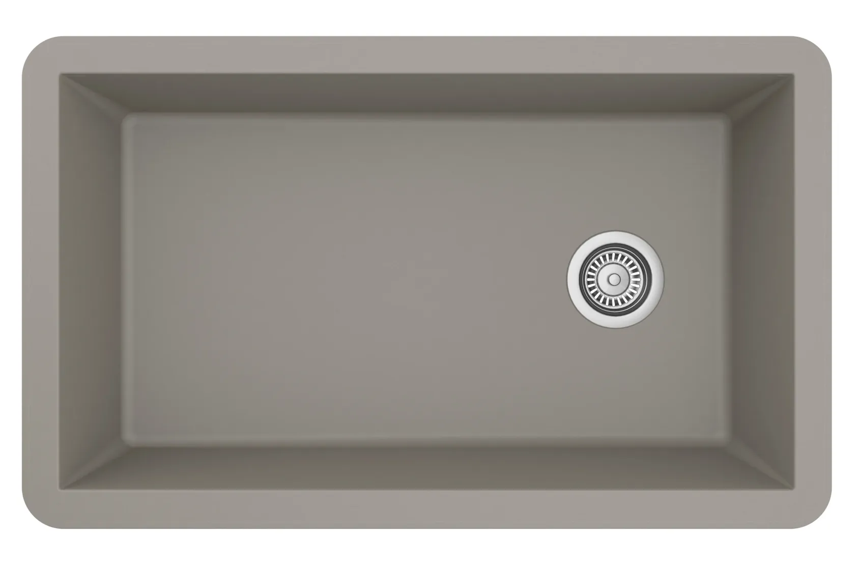 Karran 32" Undermount Quartz Composite Kitchen Sink, Concrete, QU-670-CN