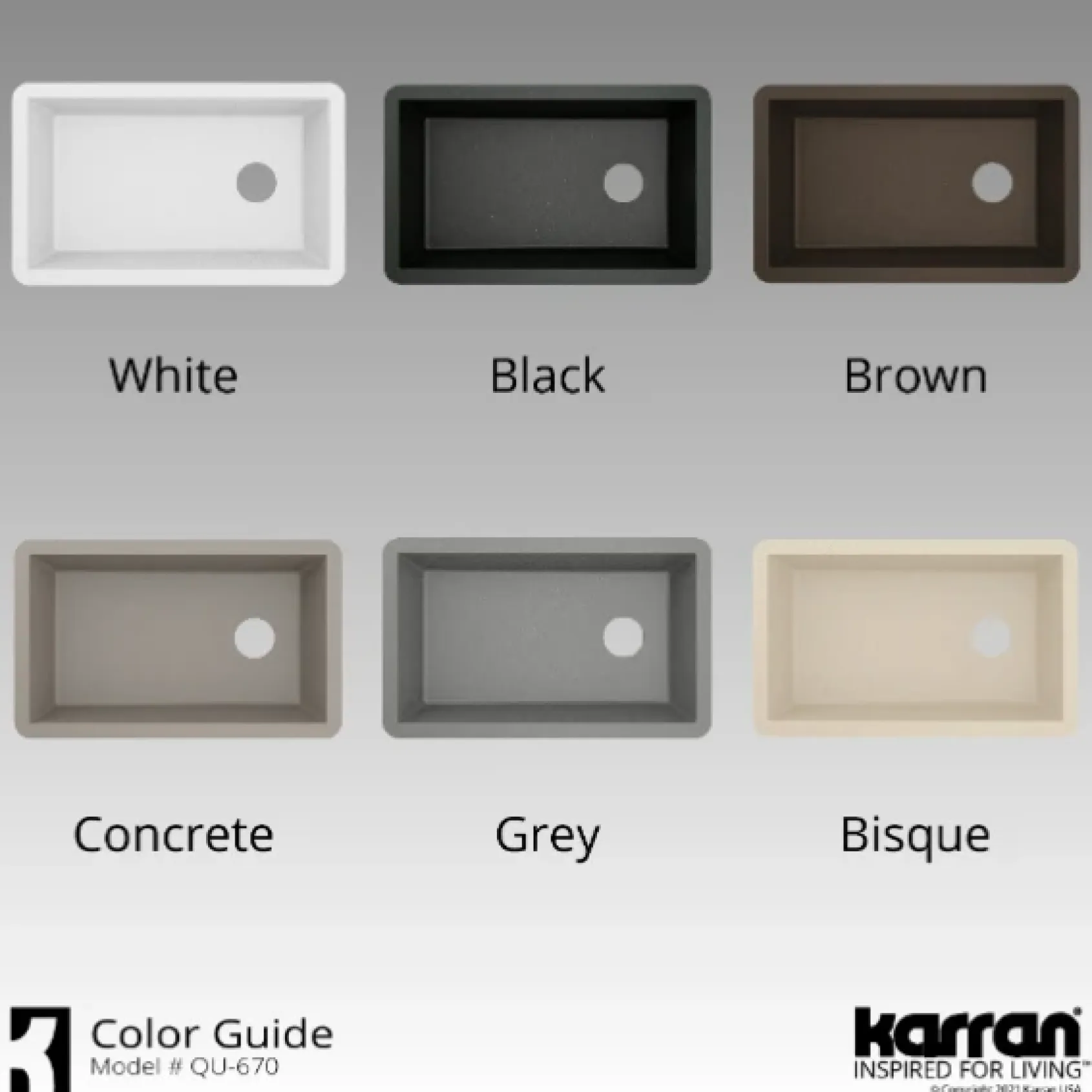 Karran 32" Undermount Quartz Composite Kitchen Sink, Concrete, QU-670-CN