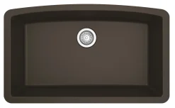 Karran 32" Undermount Quartz Composite Kitchen Sink, Brown, QU-712-BR-PK1