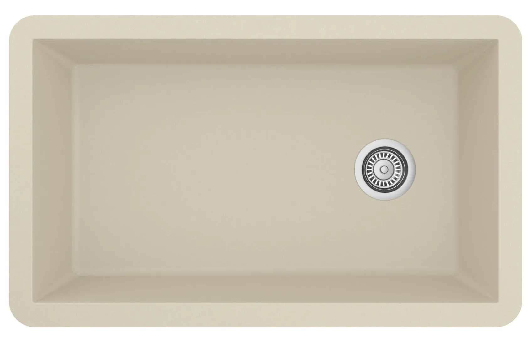 Karran 32" Undermount Quartz Composite Kitchen Sink, Bisque, QU-670-BI-PK1