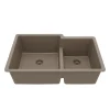 Karran 32" Undermount Quartz Composite Kitchen Sink, 60/40 Double Bowl, Concrete, QU-811-CN