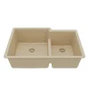Karran 32" Undermount Quartz Composite Kitchen Sink, 60/40 Double Bowl, Bisque, QU-811-BI