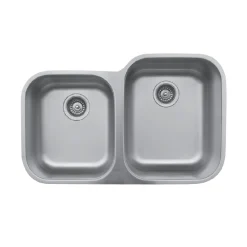 Karran 32" Undermount Stainless Steel Kitchen Sink, 40/60 Double Bowl, 18 Gauge, U-6040L