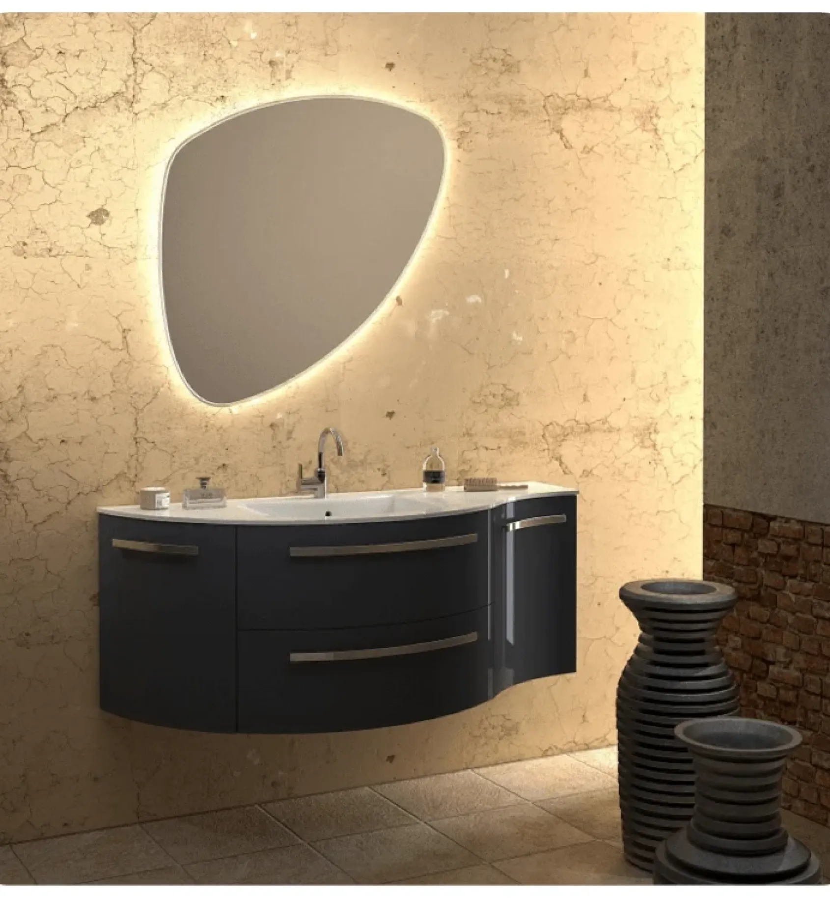 Latoscana 52" Modern Bathroom Vanity, Ameno Series, Left Side, AM52L