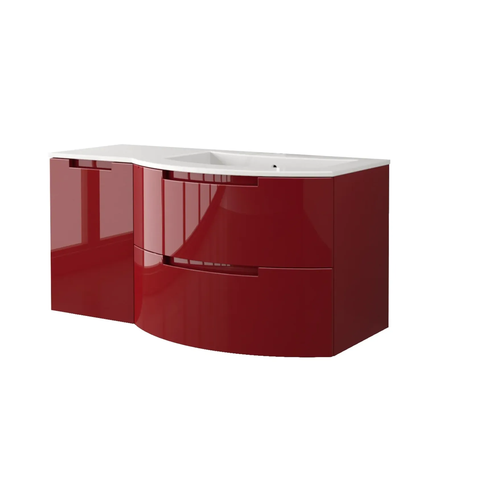 Latoscana 43" Modern Bathroom Vanity, Left Side Cabinet, Oasi Series, Red, OA43OPT3R