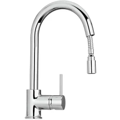Latoscana Elba Single Handle Pull Down Kitchen Faucet, Stream Only, Chrome, 78CR591