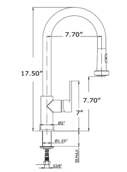 Latoscana Elix Single Handle Pull Down Spray Kitchen Faucet, Brushed Nickel, 92PW591LL