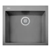 Latoscana Plados 23" Quartz Composite Drop-in Single Bowl Kitchen Sink, Silver, ON6010-42UG