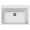 Latoscana Plados 33" Quartz Composite Drop-in Single Bowl Kitchen Sink, White, ON8410-58UG