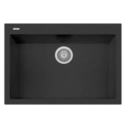 Latoscana Plados 30" Quartz Composite Drop-in Single Bowl Kitchen Sink, Black, ON7610-44UG