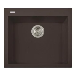 Latoscana Plados 23" Quartz Composite Drop-in Single Bowl Kitchen Sink, Brown, ON6010-64UG