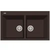 Latoscana Plados 34" Quartz Composite Drop-in Double Bowl Kitchen Sink, Brown, AM8620-64UG