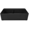 Latoscana 36" Double Bowl Fireclay Farmhouse Sink with Accessory Ledge, Black, LDL3619B