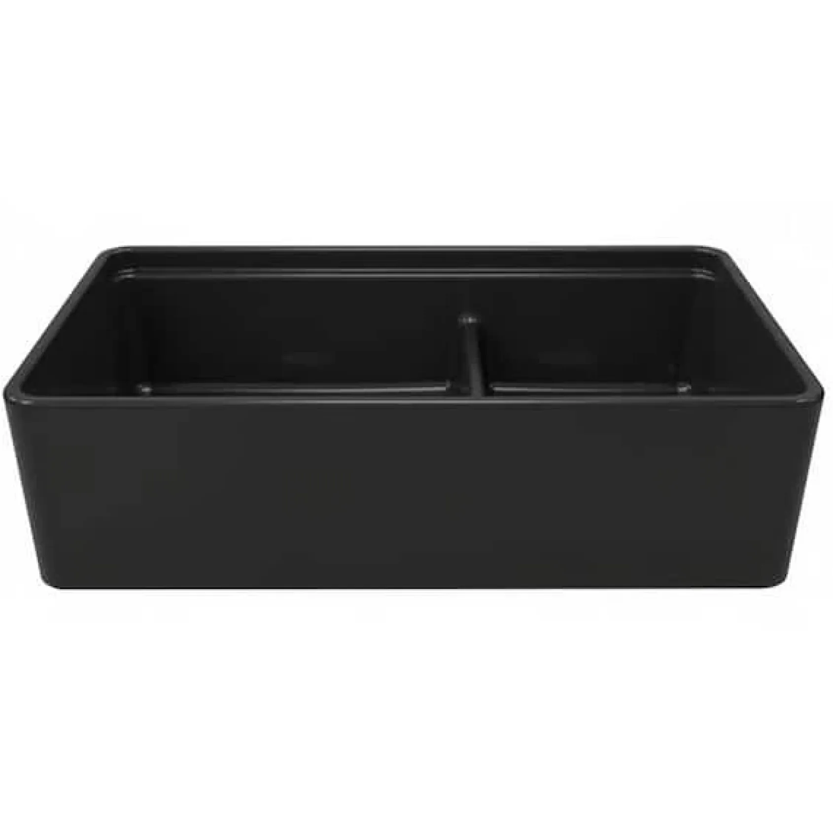 Latoscana 36" Double Bowl Fireclay Farmhouse Sink with Accessory Ledge, Black, LDL3619B