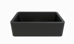 LaToscana 33" Farmhouse Sink, Quartz Composite, Black Metallic, Marmorin Series, LA3319B