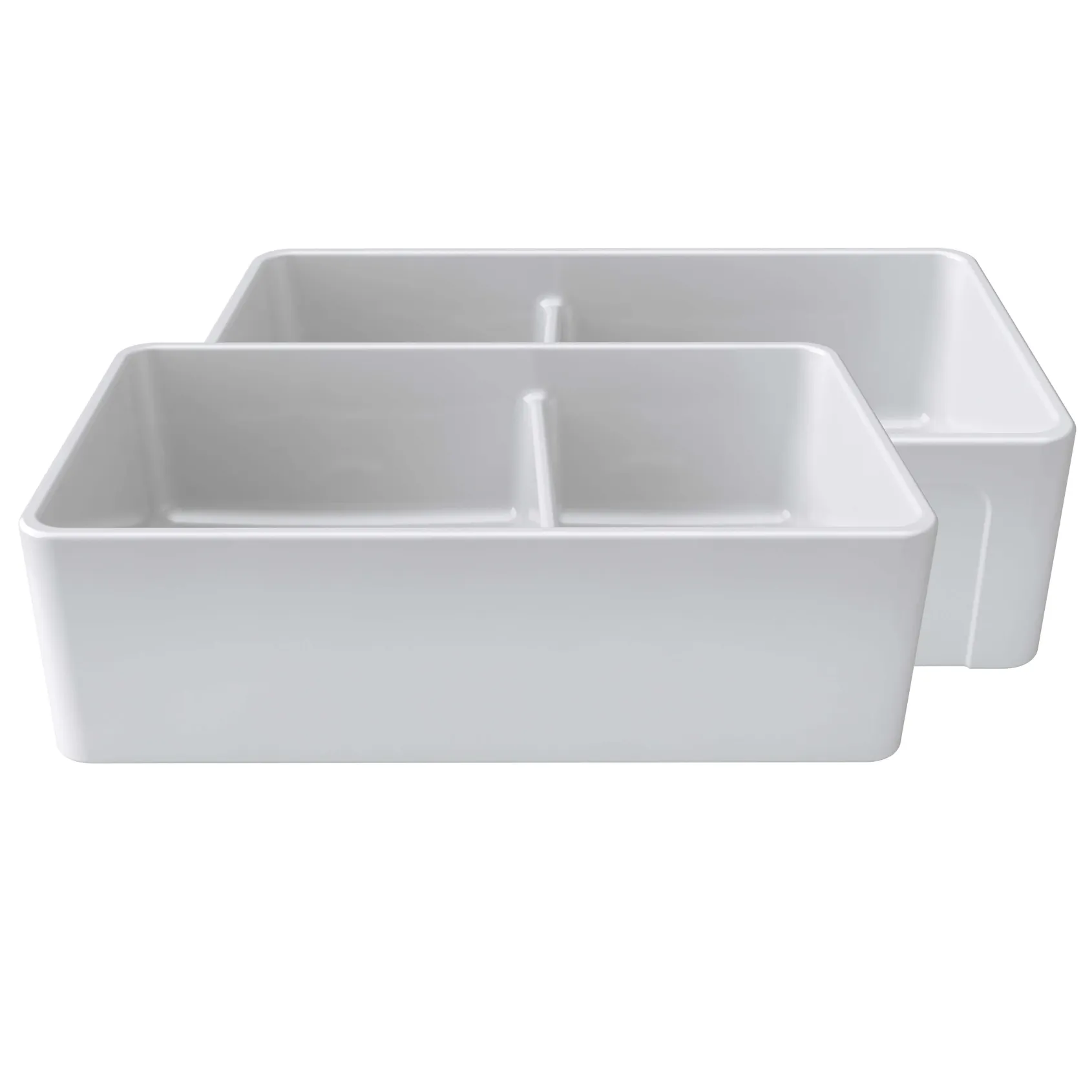 Latoscana 33" Fireclay Farmhouse Sink, 60/40 Double Bowl, White, LTD3319W
