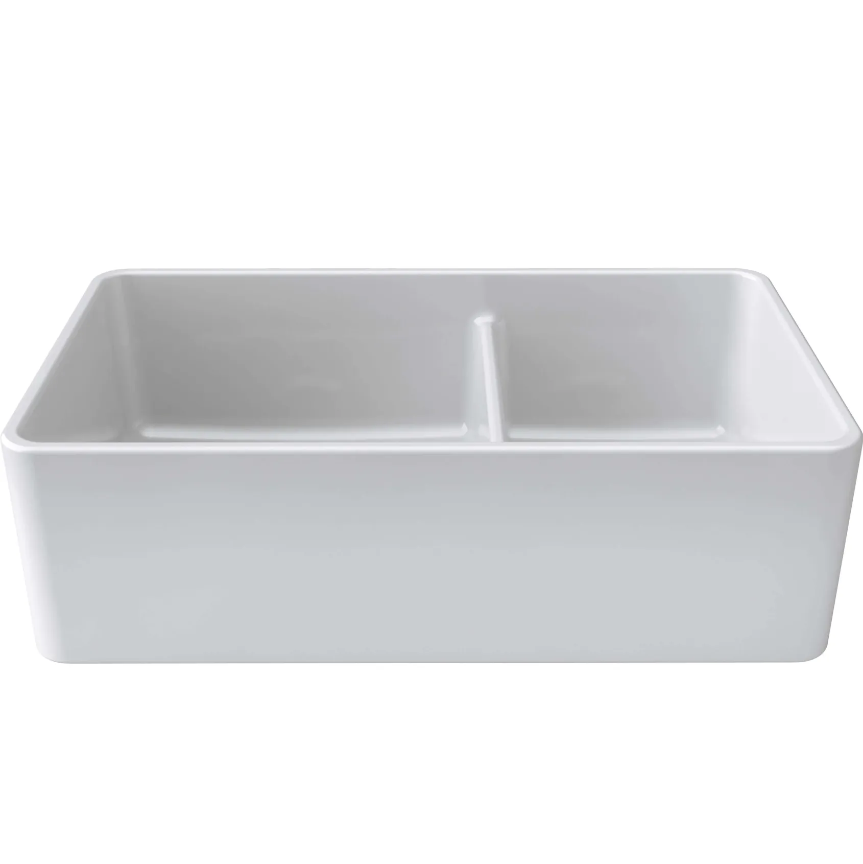 Latoscana 33" Fireclay Farmhouse Sink, 60/40 Double Bowl, White, LTD3319W